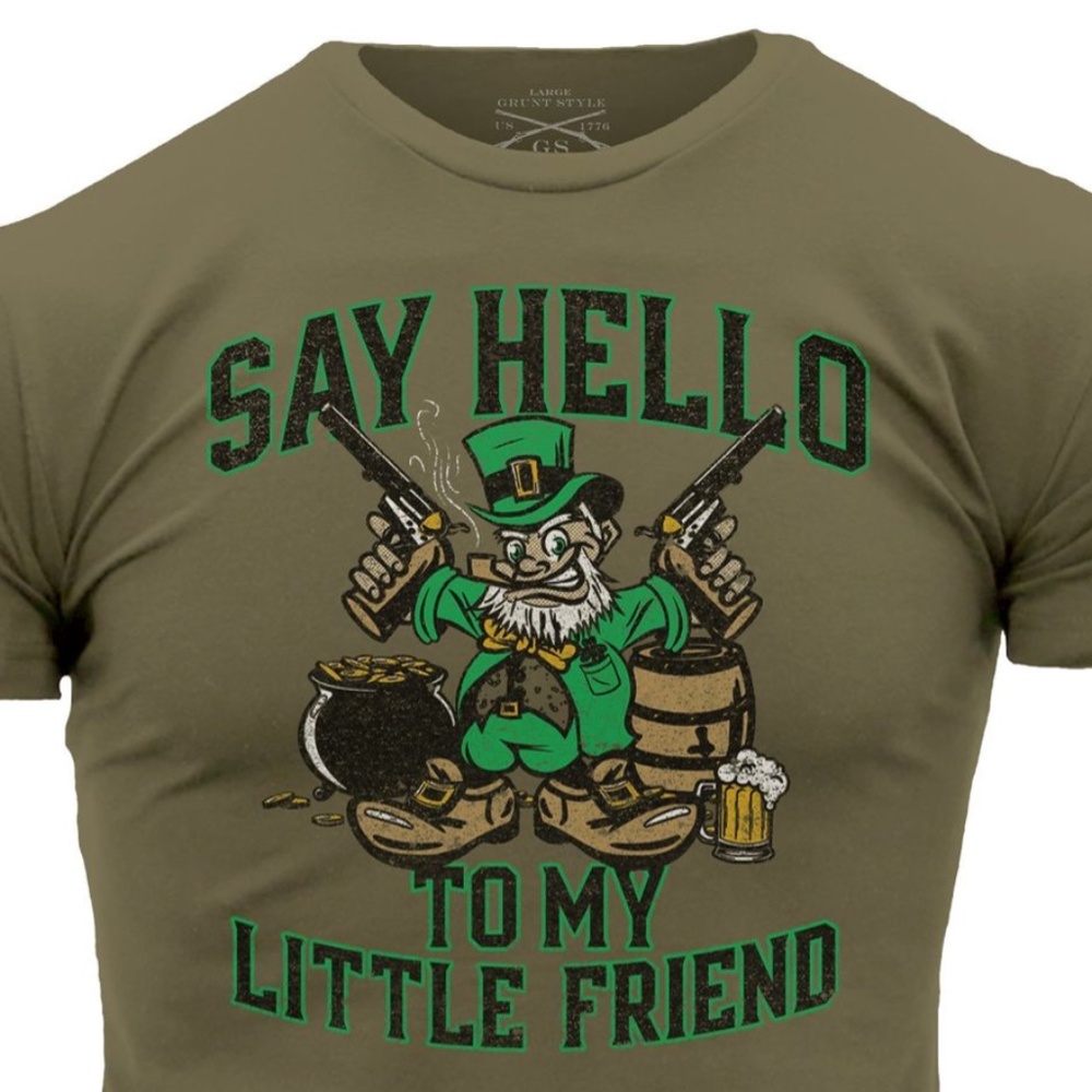 Womens XL Grunt Style Leprechaun Say Hello to my Little Friend St. Patricks Day